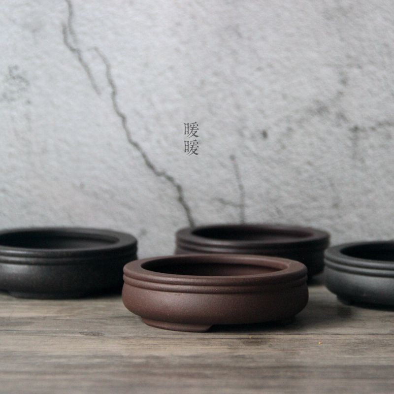 Bonsai Garden China - Pot Bonsai lingkaran keramik, piring, pasir