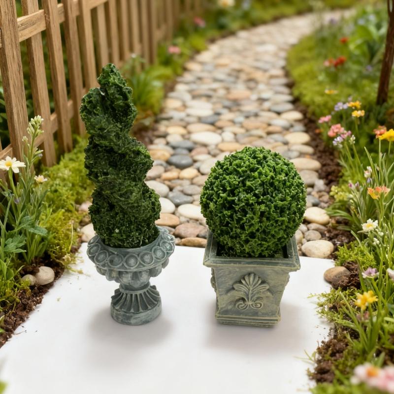 Bonsai Garden House - 1/12 Rumah Boneka Simulasi Tanaman Hijau